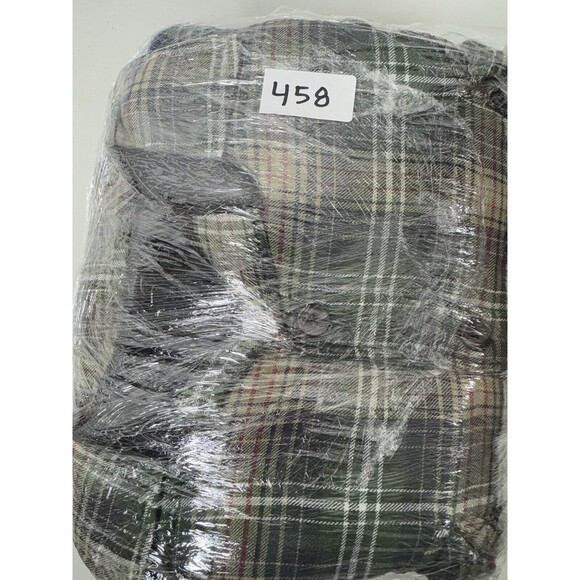 Burrylane Flannel Shirt Jacket Tan Green Fleece Lined Button Down Mens Size XL - Picture 14 of 14